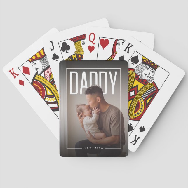 PhotoPop Daddy Est Custom Year Poker Cards (Back)