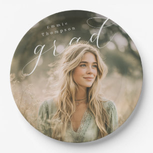 PhotoPop Elegant Script Graduation Paper Plates