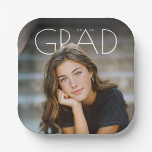 PhotoPop GRAD 2026 Graduation Party Paper Plates