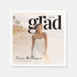 PhotoPop Lowercase grad 2026 Graduation Party Napkins