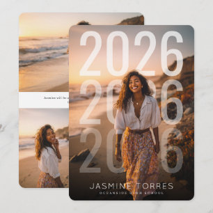 PhotoPop Minimal Year Overlay Graduation Announcement