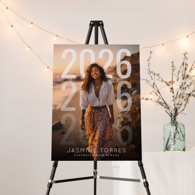 PhotoPop Minimal Year Overlay Graduation Foam Board (In Situ (Stand))