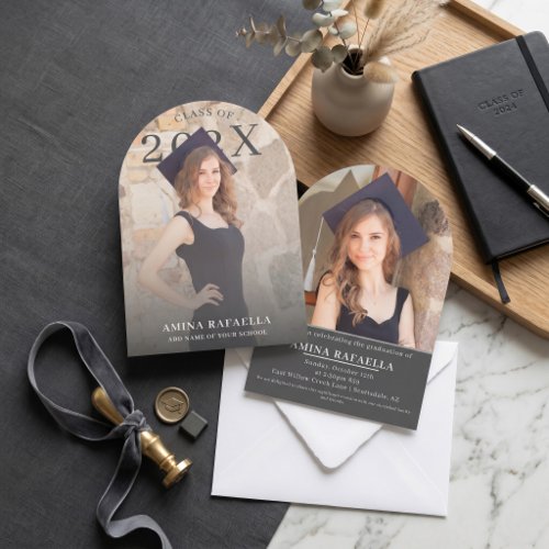PhotoPop Modern Arch Minimalist 2026 Graduation Invitation