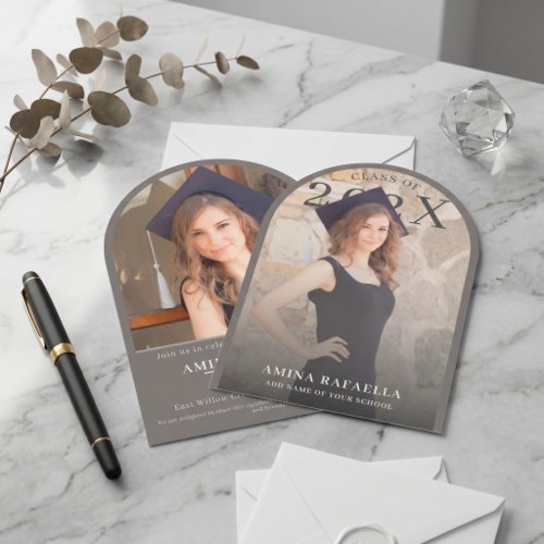PhotoPop Modern Arch Minimalist 2026 Graduation  Invitation