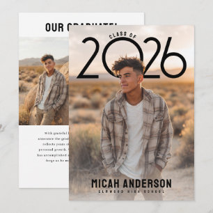 PhotoPop Modern Graduation  Announcement