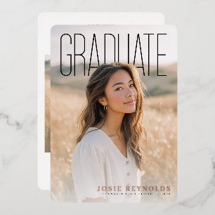 PhotoPop Modern Photo Collage Graduation Party Foil Invitation