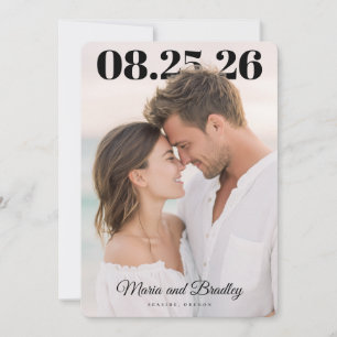 PhotoPop Modern Wedding Date Design Save The Date