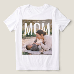 PhotoPop Worlds Greatest Mom Custom Photo Tri-Blend Shirt