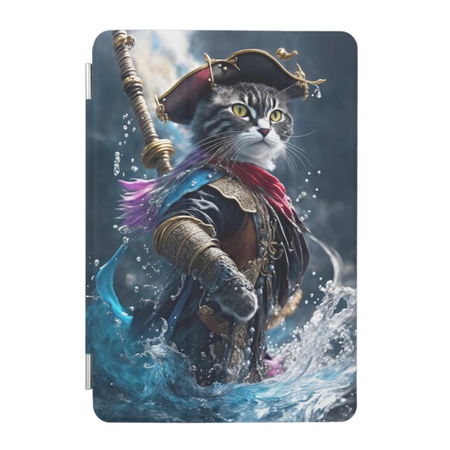 Photorealistic Masterpiece: Cat Pirate iPad Mini Cover (Front)