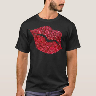 Photorealistic Red Glitter Lips T-Shirt