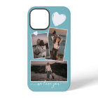 Photos And Heart On Light Turquoise Teal Blue