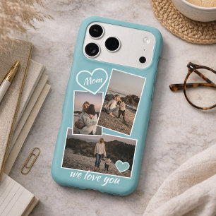 Photos And Heart On Light Turquoise Teal Blue Iphone 18 Pro Max Case