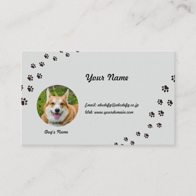 Photos and Names of Dogs (House Dogs) Inserted Business Card (Front)