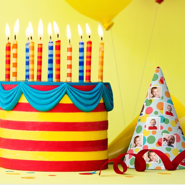 Photos and Polka Dots Boys Birthday Party Hat (Creator Uploaded)