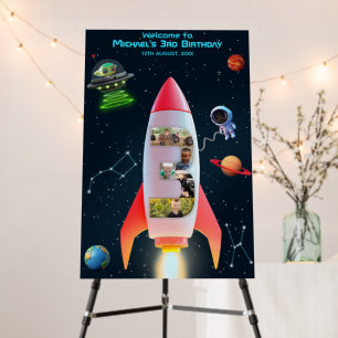 Photos Big 3 Space Rocket 3rd Birthday Welcome Foam Board
