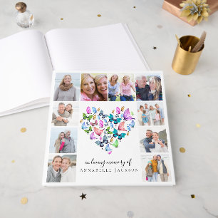 Photos Butterflies 12x12 Memorial Funeral Guest Book