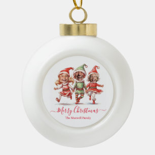 Photos Christmas elves Ceramic Ball Christmas Ornament