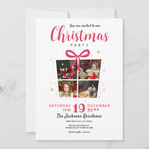 Photos Christmas Party elegant custom Invitation