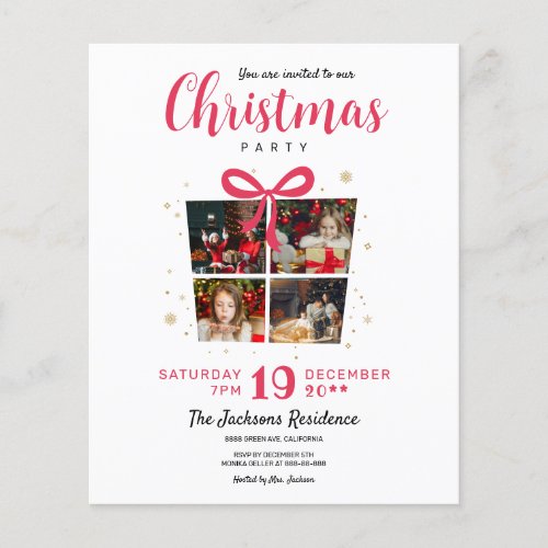 Photos Christmas Party elegant custom Invitation