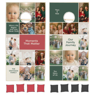 Photos custom images collage family cornhole set