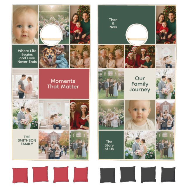 Photos custom images collage family cornhole set (Set)