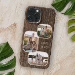 Photos For Mom Dad And Love Heart On Wood Pattern iPhone 15 Pro Max Case<br><div class="desc">This dark brown rustic woodgrain patterned iPhone case is a perfect way to showcase your loved ones and express your personality. It has room for 3 photos of your family, pets, or friends, which you can easily upload and adjust. You can also customize it with a short text or name...</div>