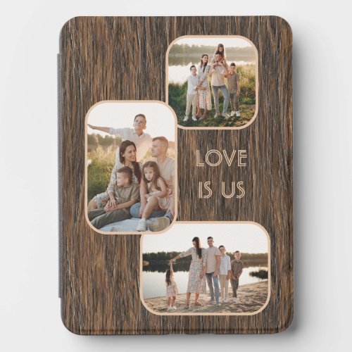 Photos For Mom Dad And Love Text On Wood Pattern Kindle Cover