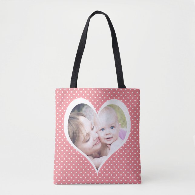 Photos in hearts custom Mother's Tote Bag (Front)