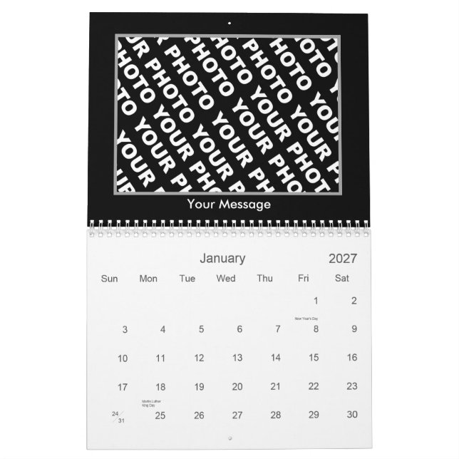 Photos Insert Calendar 2011 Template Black Frame (Jan 2027)