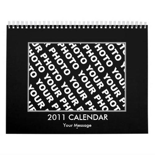 Photos Insert Calendar 2011 Template Black Frame