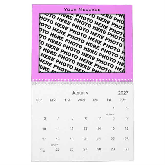 Photos Insert Calendar 2011 Template Color Frame (Jan 2027)