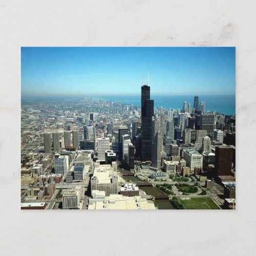 Photos of Chicago Aerial view skyline Postcard