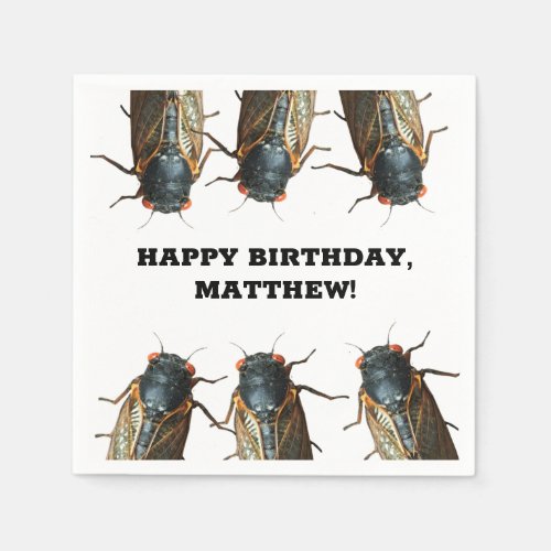 Photos of Cicadas Bugs Insects Personalized Napkins