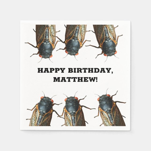 Photos of Cicadas, Bugs, Insects Personalized Napkins (Front)
