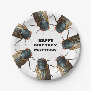Photos of Cicadas Bugs, Insects Personalized Paper Plates