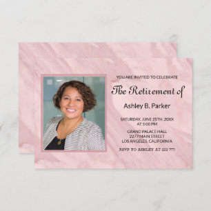 Photos & Rose Gold Marbled Invitation