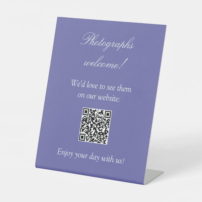 Photos Welcome Easy QR Code Lavender Sign (Front)