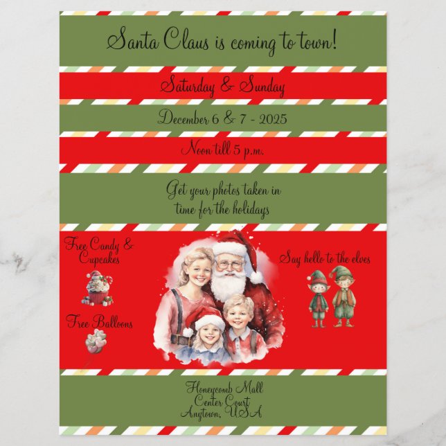 Photos With Santa In the Mall Flyer (Front)