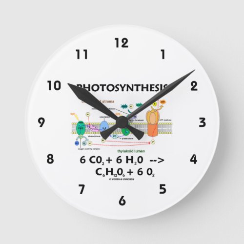 Photosynthesis Chemical Formula Round Clock