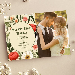 PhotoWhimsical Wildflower Meadow Wedding Save The Date
