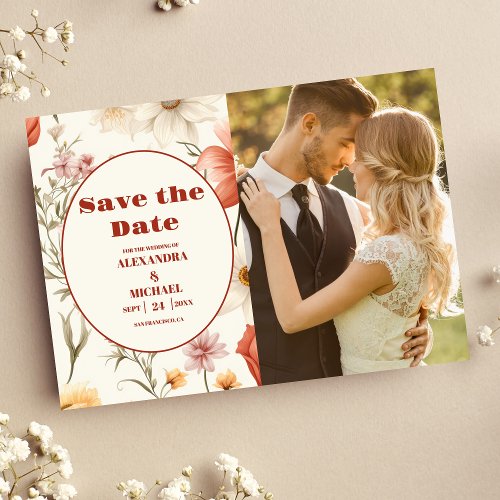 PhotoWhimsical Wildflower Meadow Wedding Save The Date