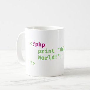 php - print hello world - Coding Pun Coffee Mug