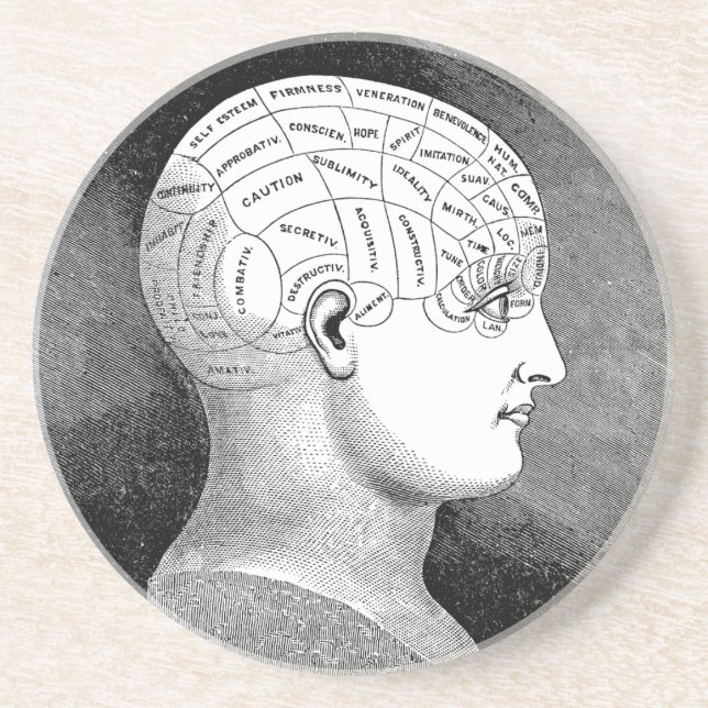 Phrenology Sandstone Coaster (Front)