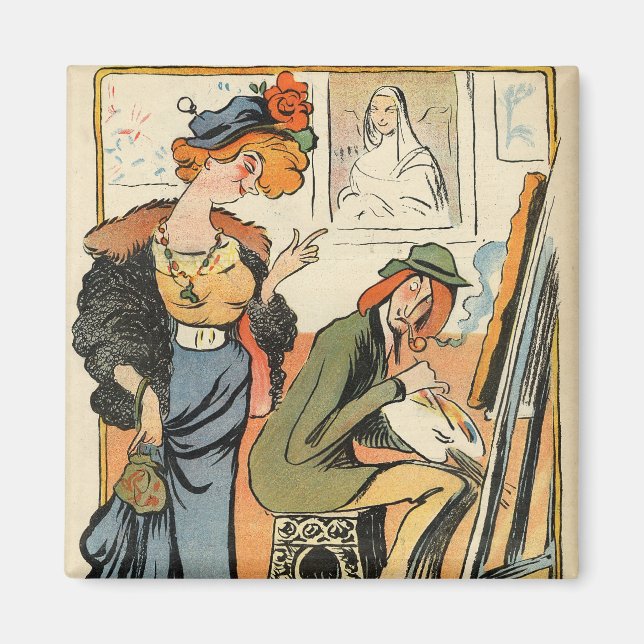 Phryne: caricature of an artist's model magnet (Front)