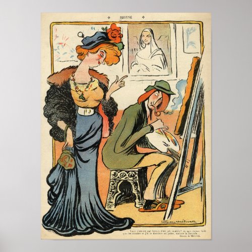 Phryne caricature of an artists model poster