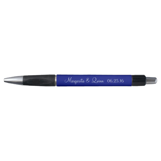 Phthalo Blue Personalized Wedding Favors Pen (Front)