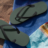 Phthalo Green Solid Plain Color  Flip Flops
