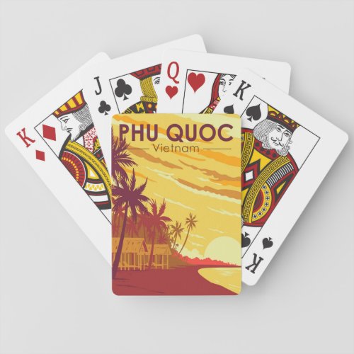 Phu Quoc Island Vietnam Travel Art Vintage Poker Cards