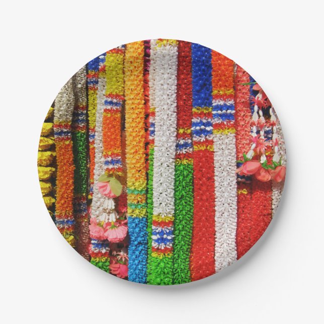 Phuang Maalai - Thai Floral Garland Paper Plates (Front)