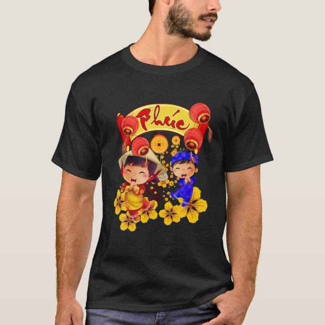 Phuc Loc Tho 2022 Vietnamese Tet Boy Girl Kid Luna T-Shirt (Front)